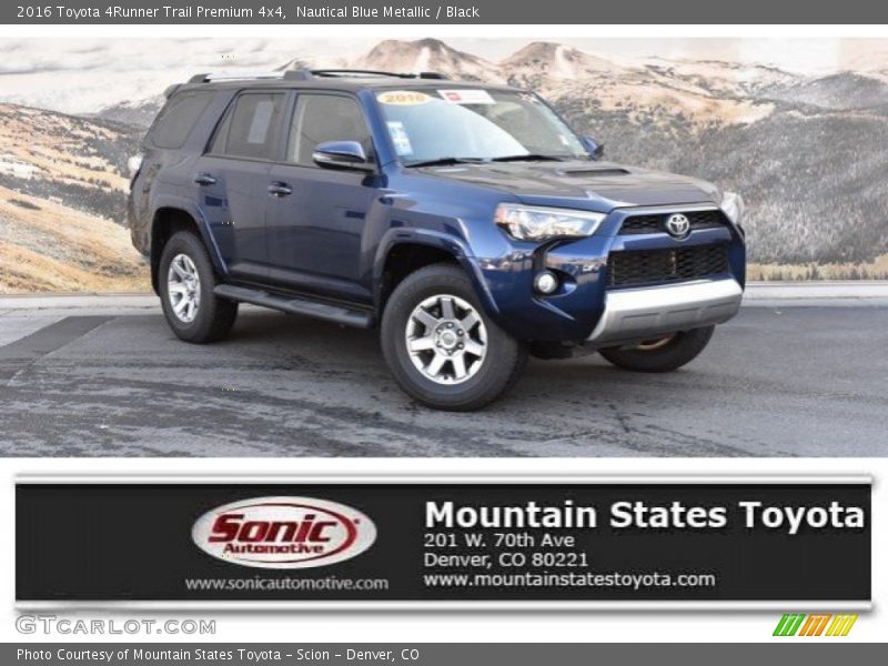 Nautical Blue Metallic / Black 2016 Toyota 4Runner Trail Premium 4x4