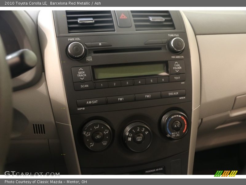 Barcelona Red Metallic / Ash 2010 Toyota Corolla LE