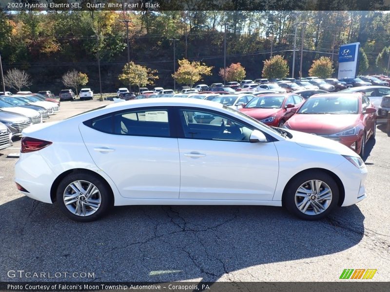 Quartz White Pearl / Black 2020 Hyundai Elantra SEL