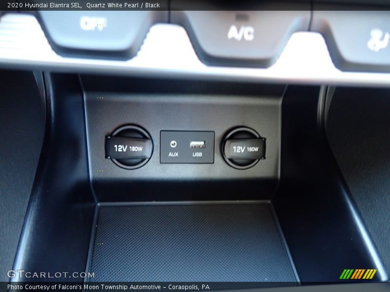 Quartz White Pearl / Black 2020 Hyundai Elantra SEL
