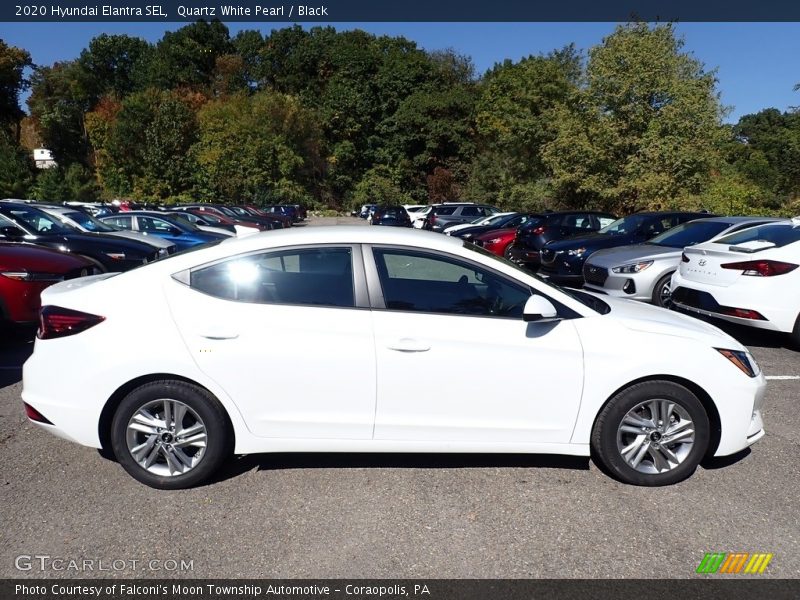 Quartz White Pearl / Black 2020 Hyundai Elantra SEL
