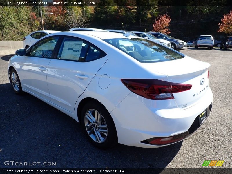 Quartz White Pearl / Black 2020 Hyundai Elantra SEL