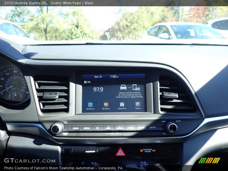 Quartz White Pearl / Black 2020 Hyundai Elantra SEL