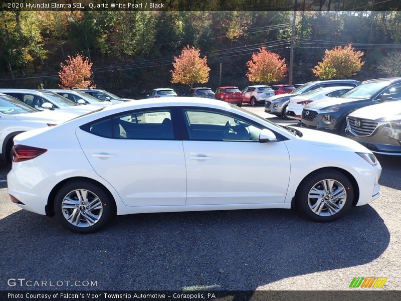 Quartz White Pearl / Black 2020 Hyundai Elantra SEL