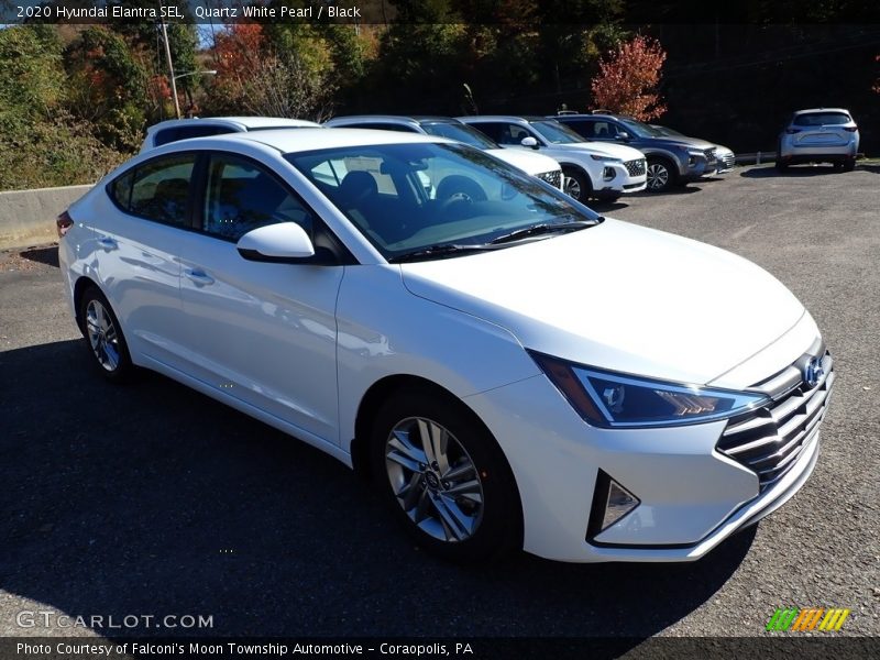 Quartz White Pearl / Black 2020 Hyundai Elantra SEL