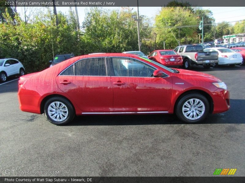 Barcelona Red Metallic / Ivory 2012 Toyota Camry Hybrid LE