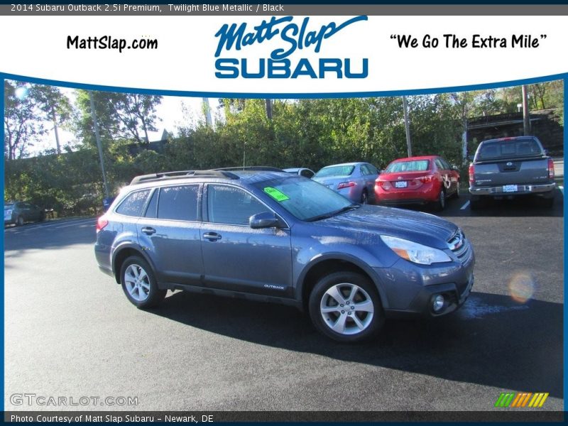 Twilight Blue Metallic / Black 2014 Subaru Outback 2.5i Premium