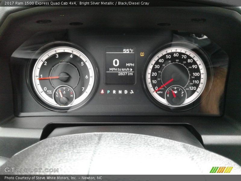 Bright Silver Metallic / Black/Diesel Gray 2017 Ram 1500 Express Quad Cab 4x4