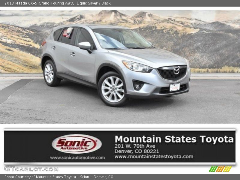 Liquid Silver / Black 2013 Mazda CX-5 Grand Touring AWD