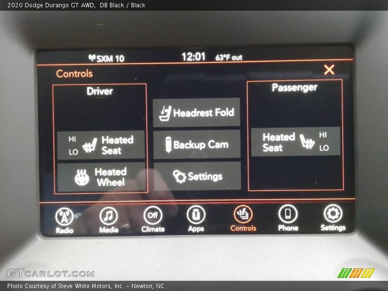 Controls of 2020 Durango GT AWD