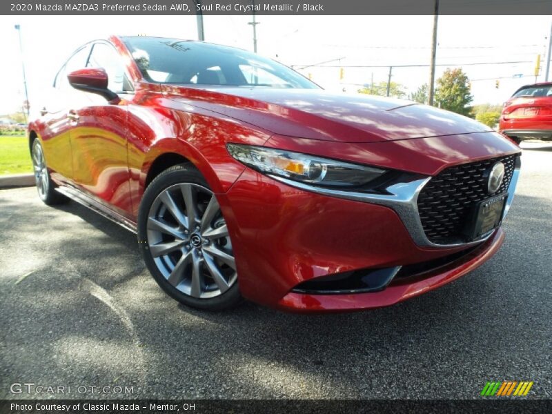 Soul Red Crystal Metallic / Black 2020 Mazda MAZDA3 Preferred Sedan AWD