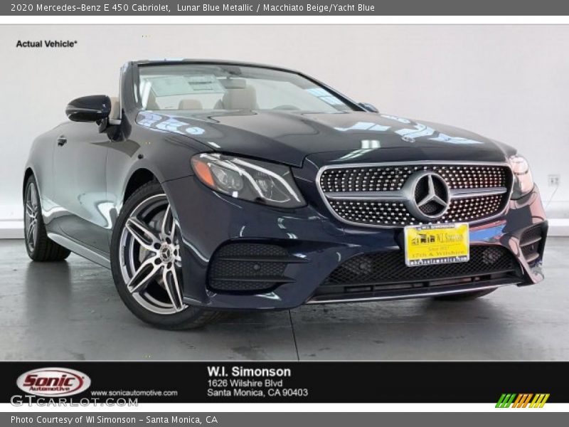 Lunar Blue Metallic / Macchiato Beige/Yacht Blue 2020 Mercedes-Benz E 450 Cabriolet