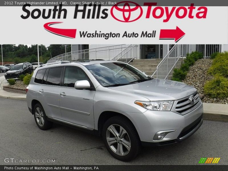 Classic Silver Metallic / Black 2012 Toyota Highlander Limited 4WD
