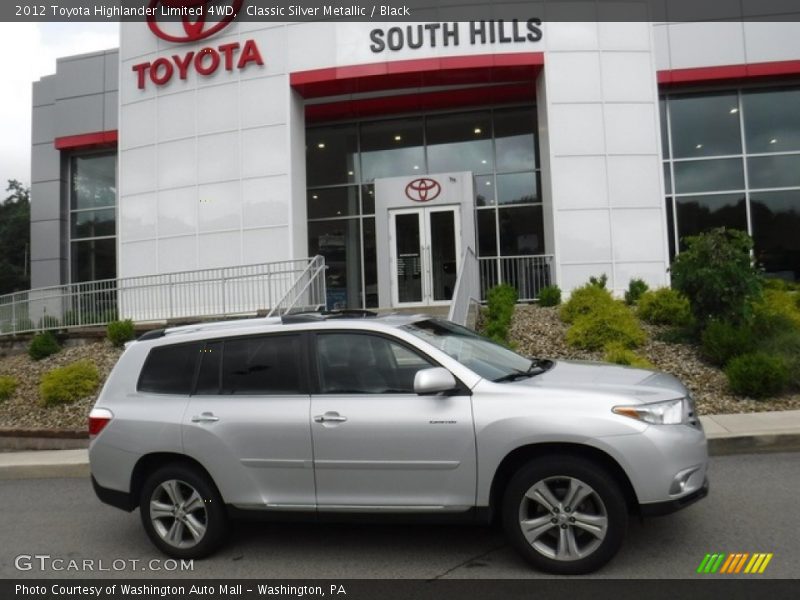 Classic Silver Metallic / Black 2012 Toyota Highlander Limited 4WD