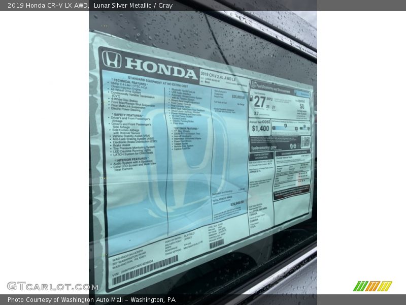 Lunar Silver Metallic / Gray 2019 Honda CR-V LX AWD