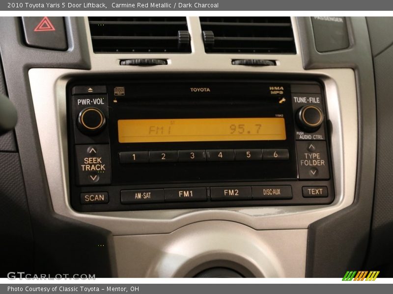 Carmine Red Metallic / Dark Charcoal 2010 Toyota Yaris 5 Door Liftback