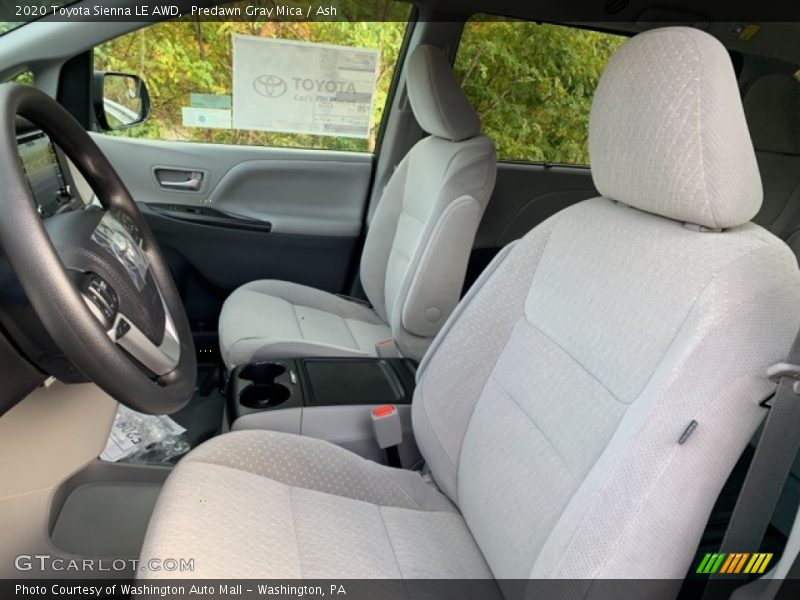 Front Seat of 2020 Sienna LE AWD
