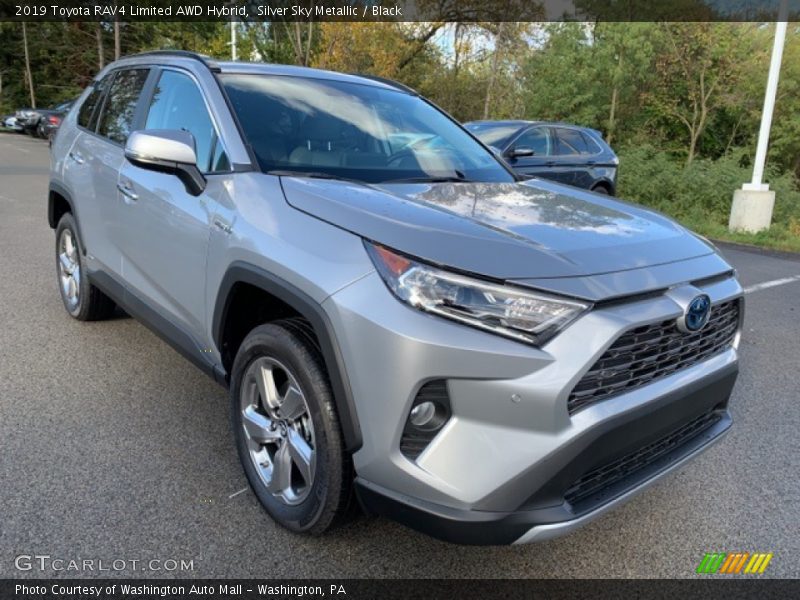 Silver Sky Metallic / Black 2019 Toyota RAV4 Limited AWD Hybrid