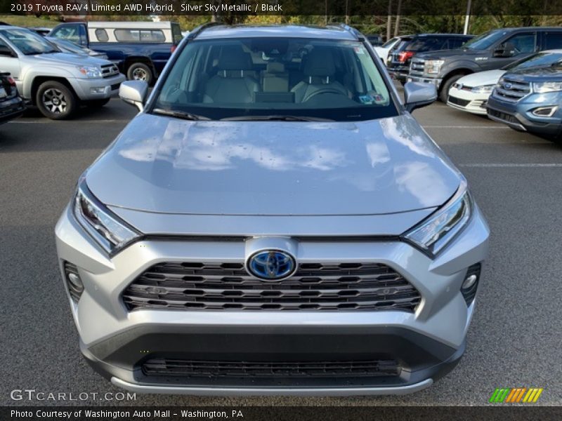 Silver Sky Metallic / Black 2019 Toyota RAV4 Limited AWD Hybrid