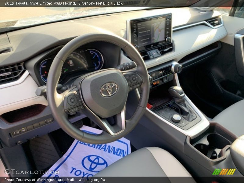 Silver Sky Metallic / Black 2019 Toyota RAV4 Limited AWD Hybrid