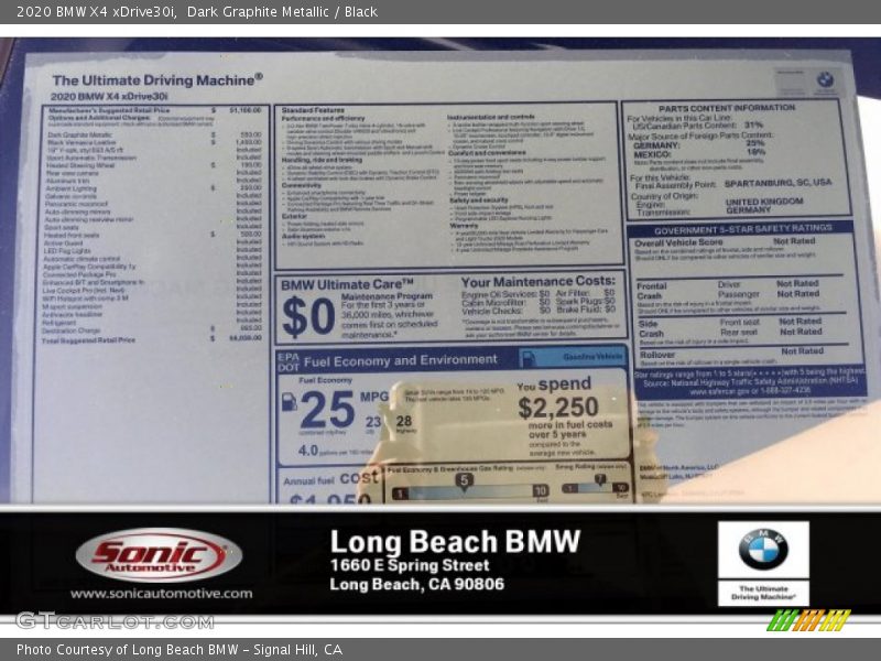 Dark Graphite Metallic / Black 2020 BMW X4 xDrive30i