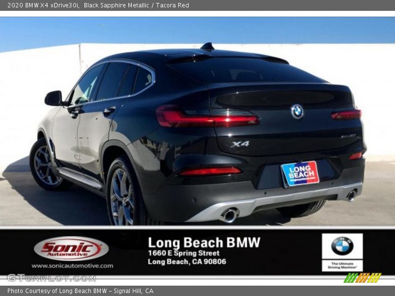 Black Sapphire Metallic / Tacora Red 2020 BMW X4 xDrive30i