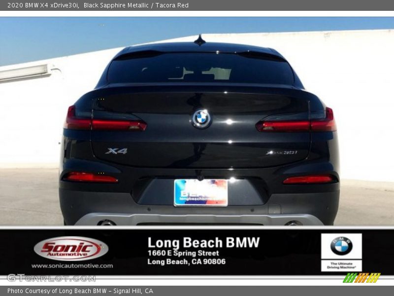 Black Sapphire Metallic / Tacora Red 2020 BMW X4 xDrive30i