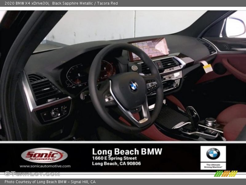 Black Sapphire Metallic / Tacora Red 2020 BMW X4 xDrive30i