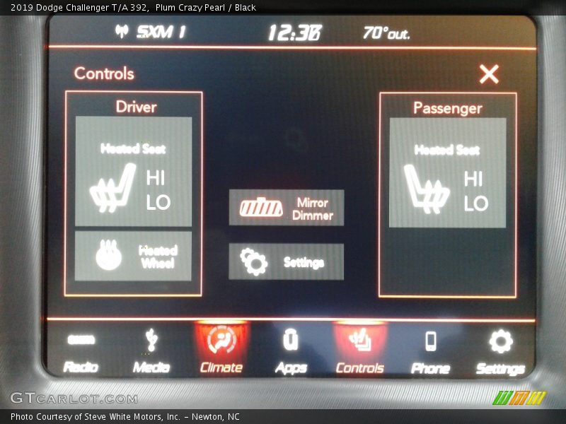 Controls of 2019 Challenger T/A 392
