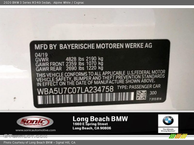 Alpine White / Cognac 2020 BMW 3 Series M340i Sedan