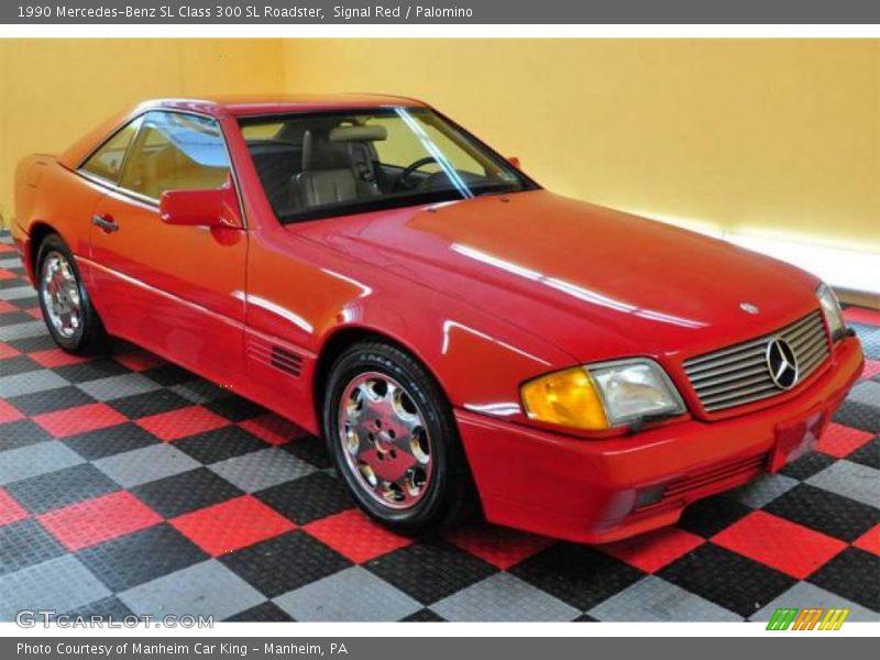 Signal Red / Palomino 1990 Mercedes-Benz SL Class 300 SL Roadster