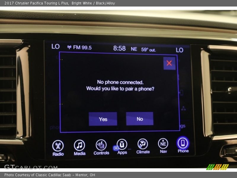 Bright White / Black/Alloy 2017 Chrysler Pacifica Touring L Plus