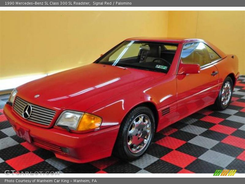 Signal Red / Palomino 1990 Mercedes-Benz SL Class 300 SL Roadster