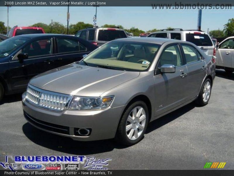 Vapor Silver Metallic / Light Stone 2008 Lincoln MKZ Sedan