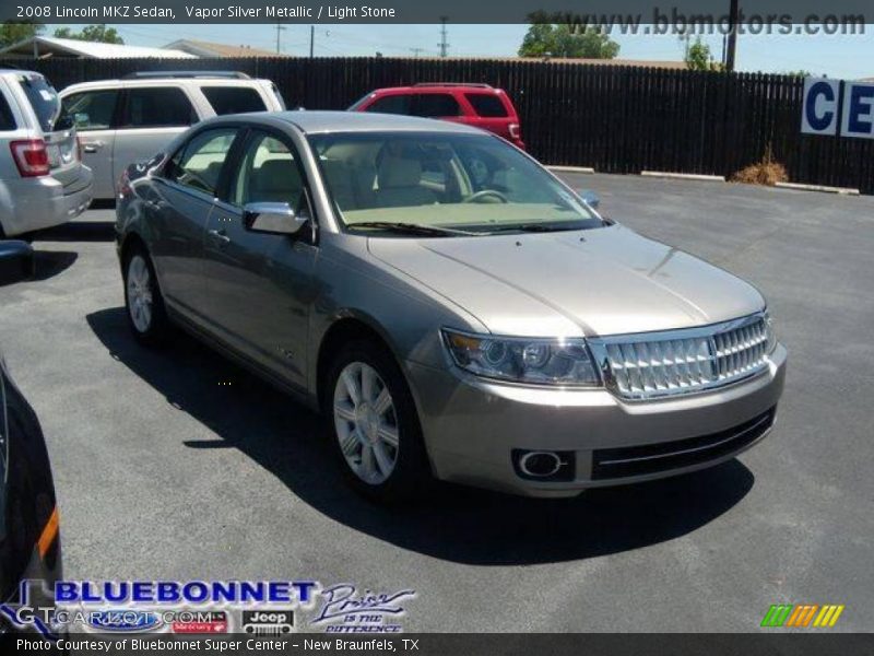 Vapor Silver Metallic / Light Stone 2008 Lincoln MKZ Sedan