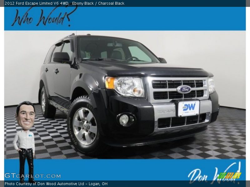 Ebony Black / Charcoal Black 2012 Ford Escape Limited V6 4WD