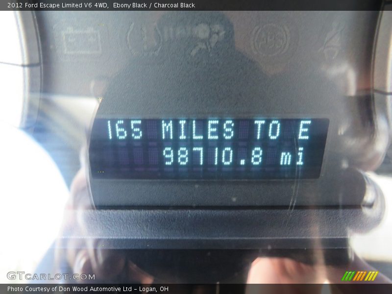 Ebony Black / Charcoal Black 2012 Ford Escape Limited V6 4WD