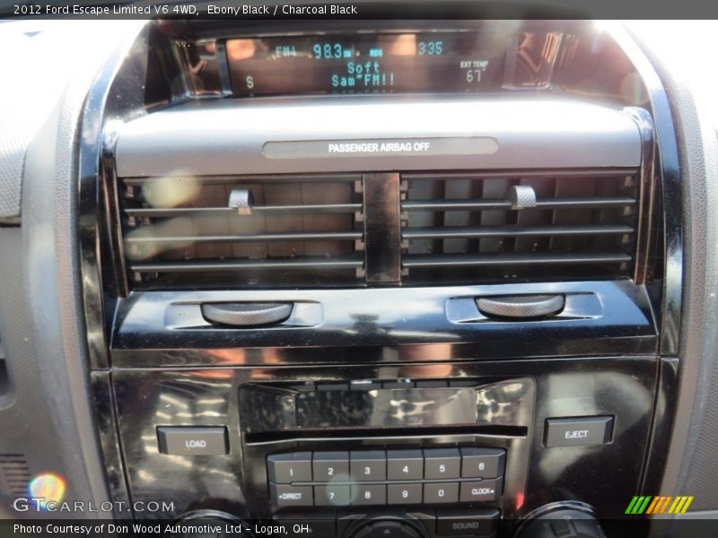 Ebony Black / Charcoal Black 2012 Ford Escape Limited V6 4WD