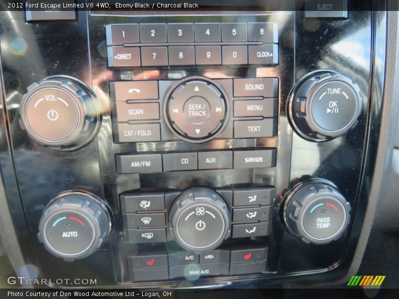 Ebony Black / Charcoal Black 2012 Ford Escape Limited V6 4WD