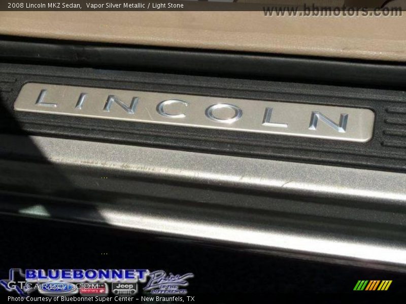 Vapor Silver Metallic / Light Stone 2008 Lincoln MKZ Sedan