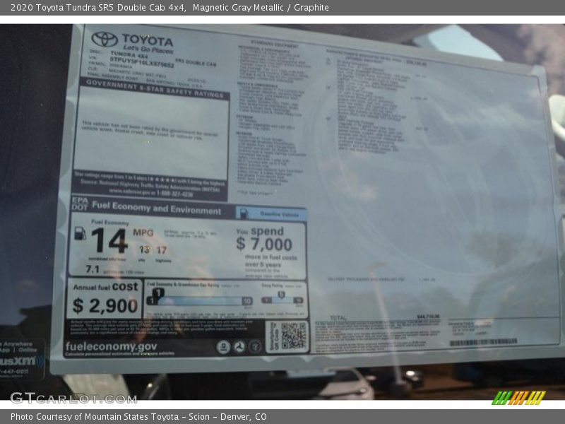 Magnetic Gray Metallic / Graphite 2020 Toyota Tundra SR5 Double Cab 4x4