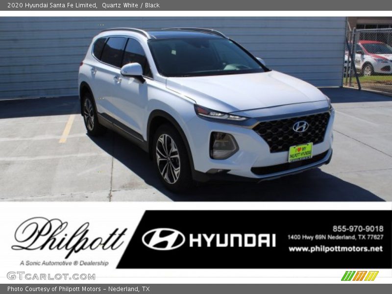 Quartz White / Black 2020 Hyundai Santa Fe Limited