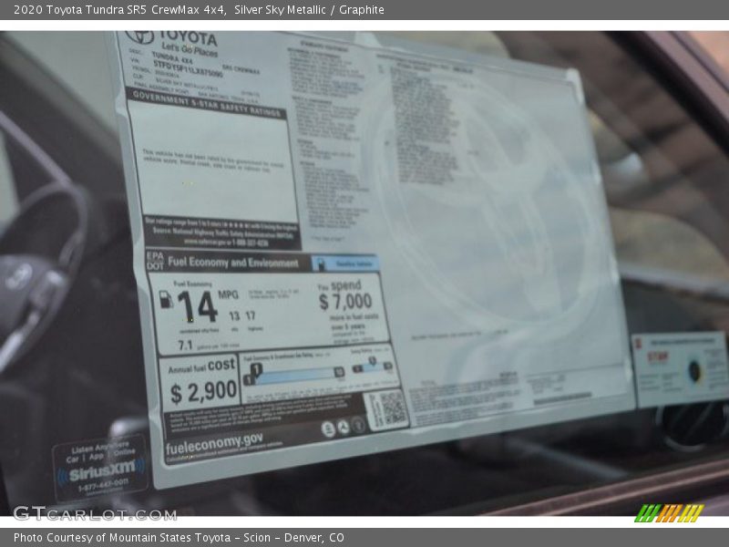 Silver Sky Metallic / Graphite 2020 Toyota Tundra SR5 CrewMax 4x4