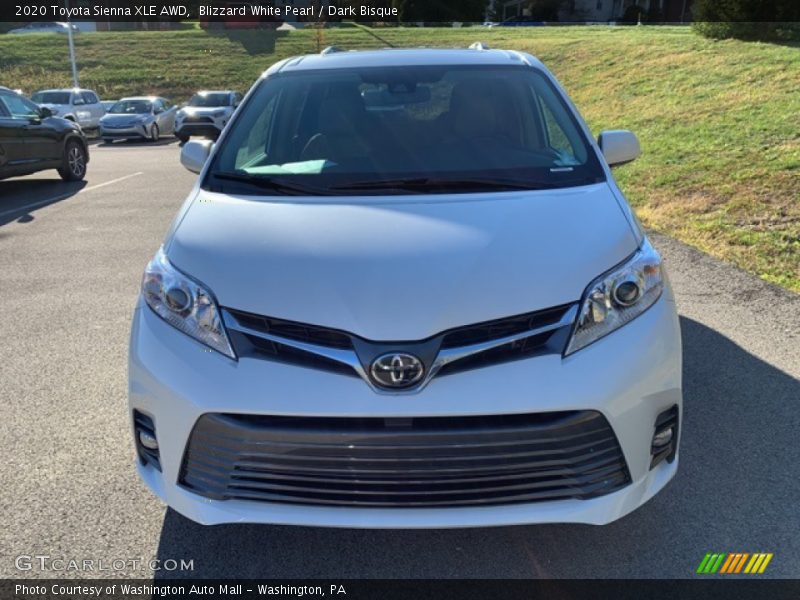 Blizzard White Pearl / Dark Bisque 2020 Toyota Sienna XLE AWD