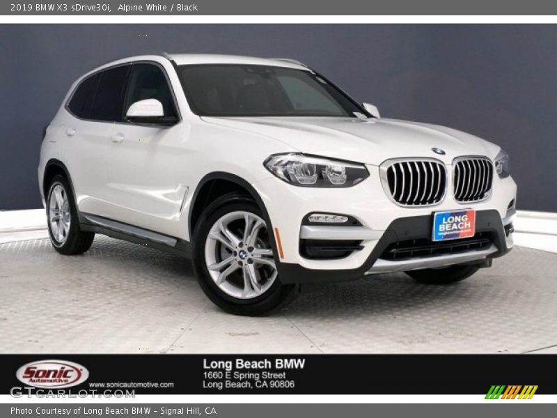 Alpine White / Black 2019 BMW X3 sDrive30i