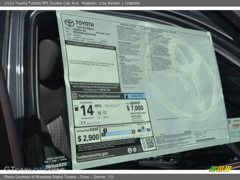 Magnetic Gray Metallic / Graphite 2020 Toyota Tundra SR5 Double Cab 4x4