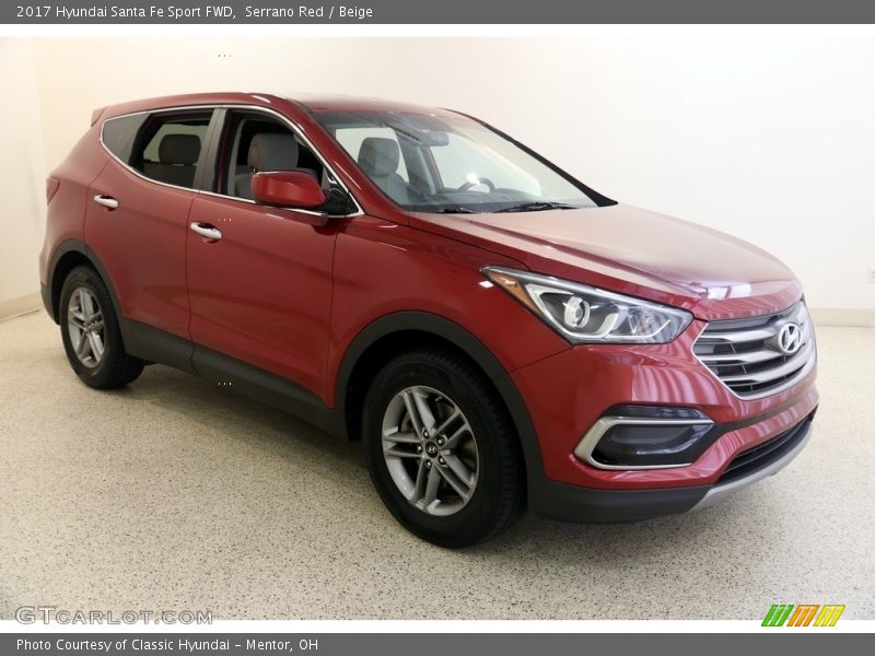 Serrano Red / Beige 2017 Hyundai Santa Fe Sport FWD