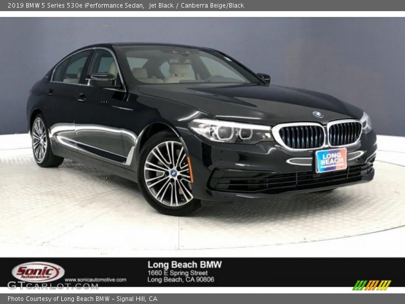 Jet Black / Canberra Beige/Black 2019 BMW 5 Series 530e iPerformance Sedan