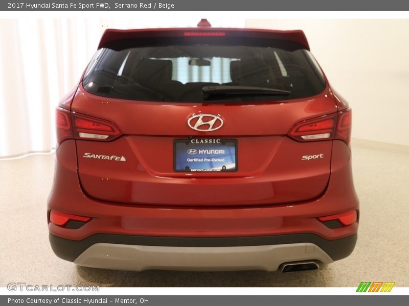 Serrano Red / Beige 2017 Hyundai Santa Fe Sport FWD