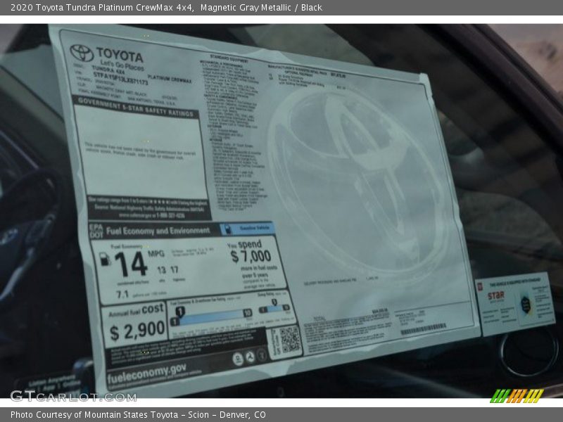  2020 Tundra Platinum CrewMax 4x4 Window Sticker